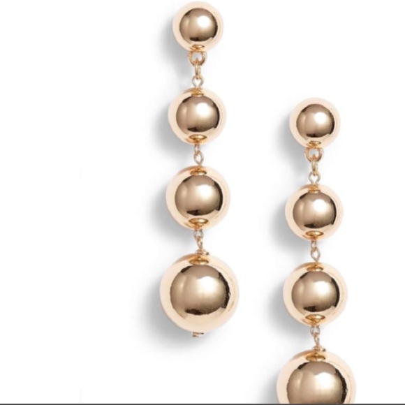 Tasha Gold tone 4 ball drop earrings NEW so online - Picture 4 of 4